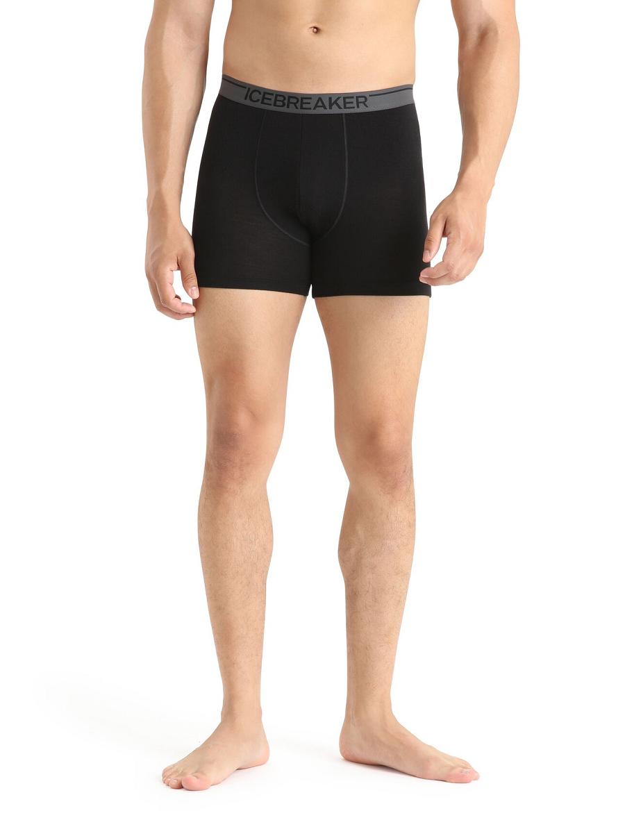 Icebreaker Merino Anatomica Boxers Miesten Alusvaatteet Mustat | FI 1317NWYB